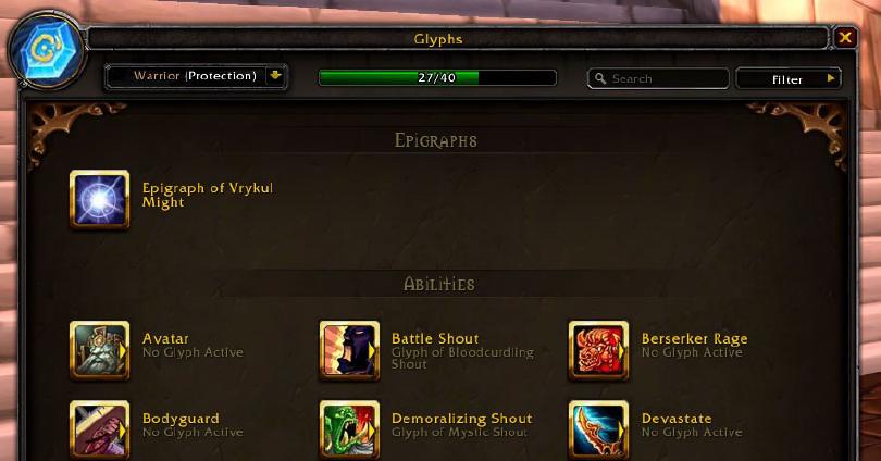 World of Warcraft Glyphs